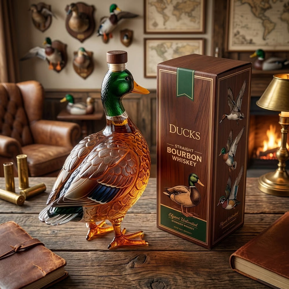 3D Mallard Duck Bourbon Bottle Decor🦆