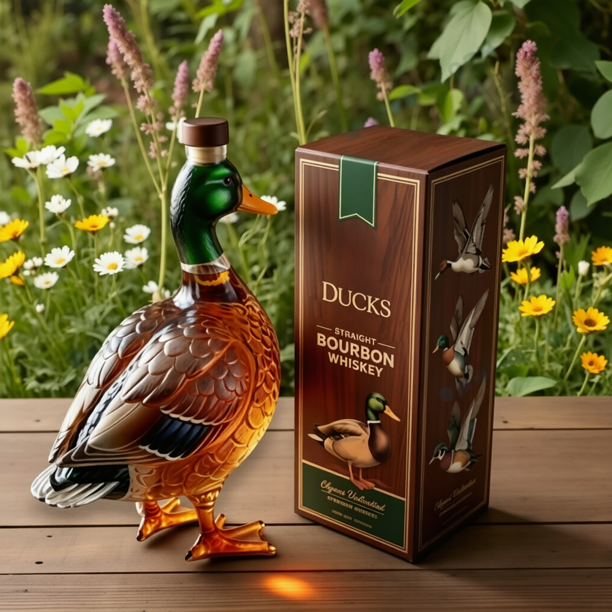 3D Mallard Duck Bourbon Bottle Decor🦆