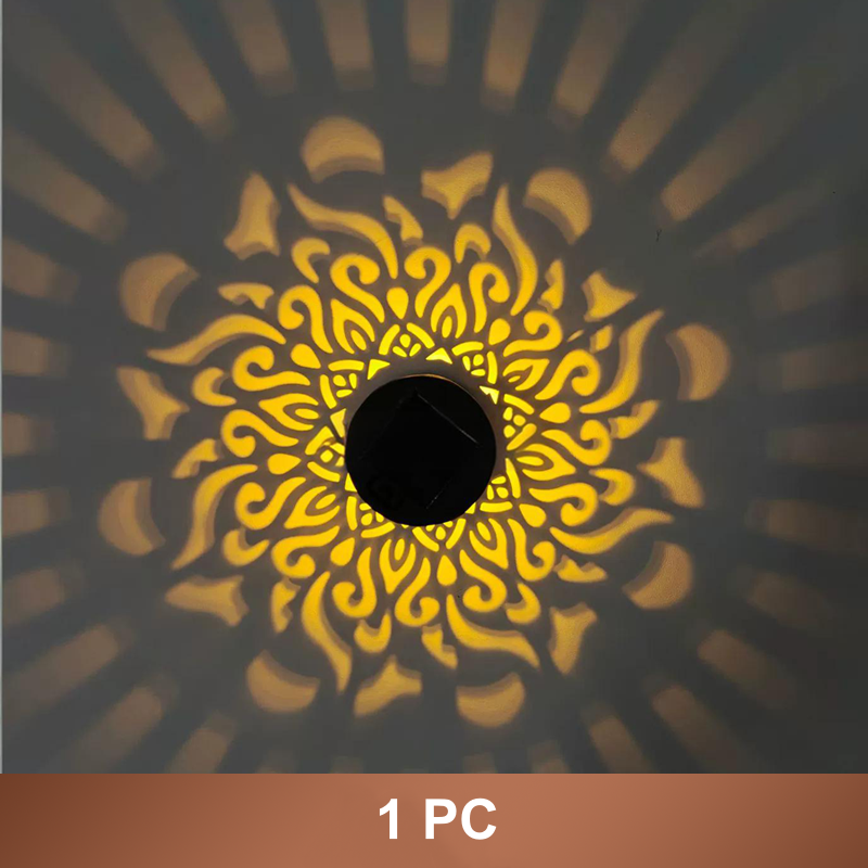🌀💥Limited Sale -Buy 1 Get 1 Free🌞💡Solar Mandala Wall Light Outdoor Garden Fence Projector Lamp Patio Ambient Decor